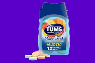 a bottle of Tums chewable tablets