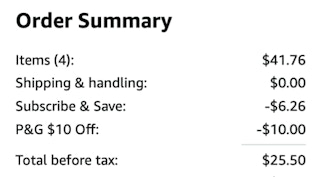 Tide Laundry Detergent Promo Receipt