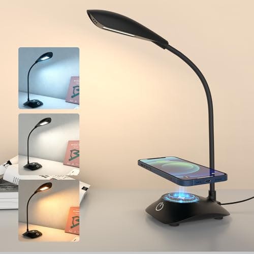 Desk Lamp with Wireless Charging