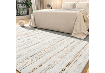 Machine Washable Distressed Area Rug