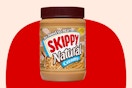 skippy peanut butter jar on red KCL template