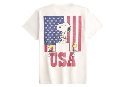 Relaxed Peanuts Snoopy USA Graphic Tee