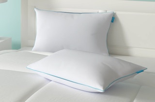 wayfair cooling pillows on a bed