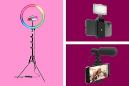 bower ring light, photo light, microphone
