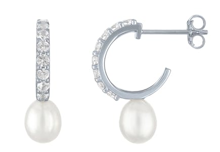 Yes, Please Pearl Hoop Earrings