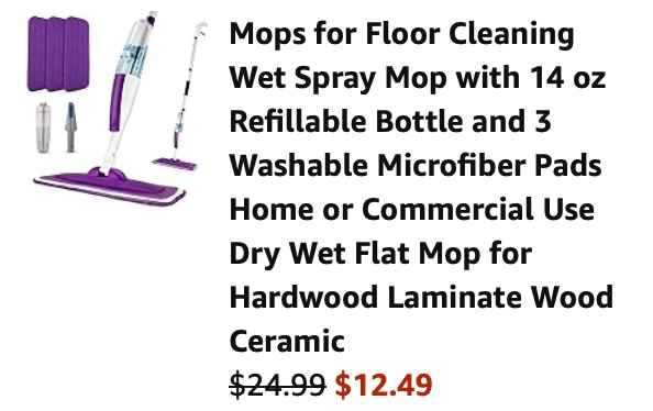 spray mop Amazon receipt