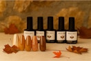 Collection of fall-inspired nail polishes.