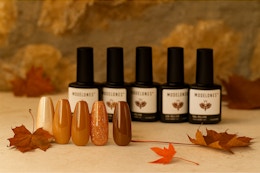Collection of fall-inspired nail polishes.
