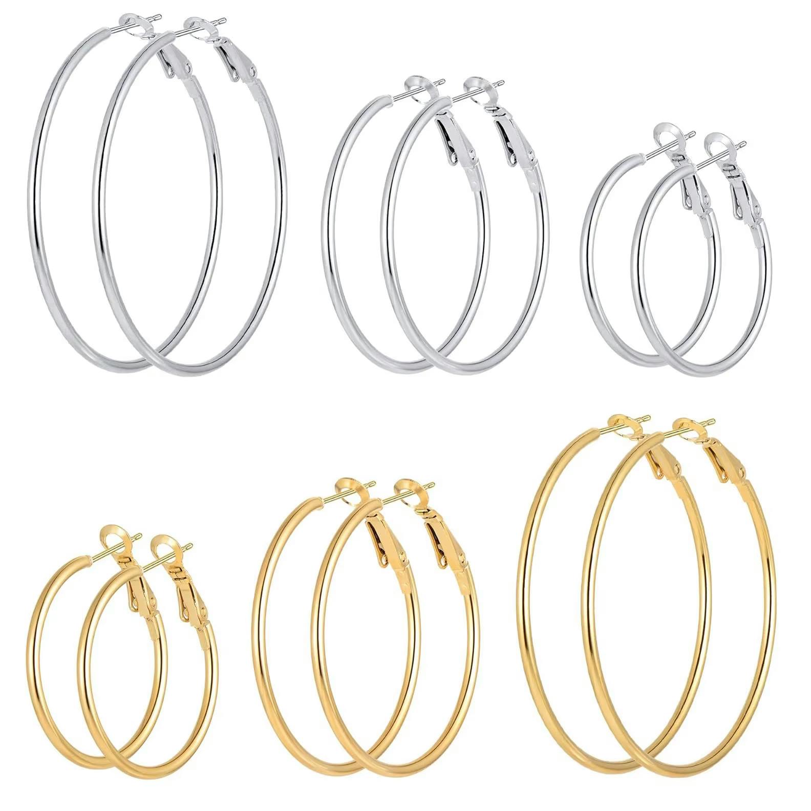 Stainless Steel Hoop Earring Set