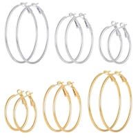 Stainless Steel Hoop Earring Set