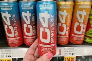 hand holding c4 smart energy drink