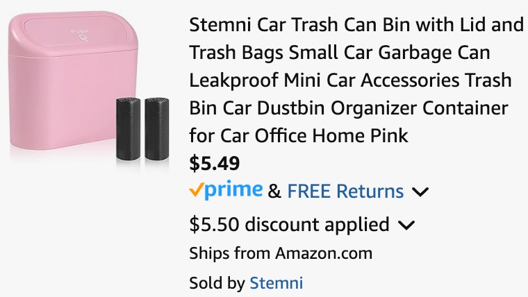 a car trash can cart