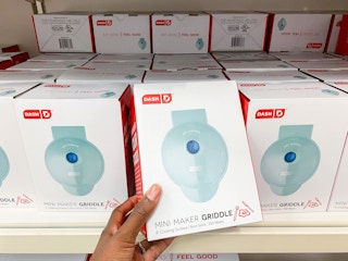 dash mini maker griddle on shelf