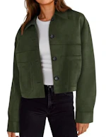 Women's Cropped Faux Suede Jacket