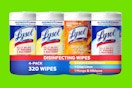 four canisters of Lysol wipes