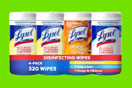 Lysol Disinfecting Wipes Bundle, as Low as $9.73 on Amazon card image