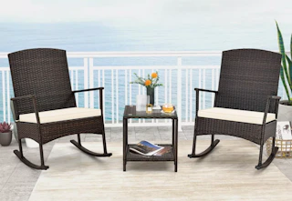 costway 3-piece patio rocking chair set at target