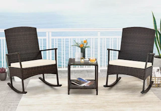 costway 3-piece patio rocking chair set at target