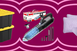 Sterilite storage, handheld vacuum, kids' bedding