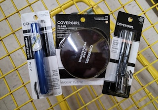 covergirl cosmetics in a cart