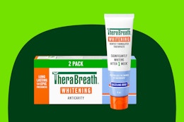 Therabreath toothpaste on a green KCL template