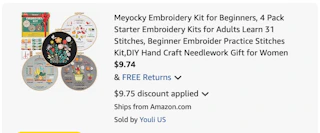 embroidery kit Amazon receipt