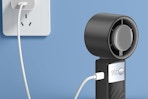 a handheld fan charging