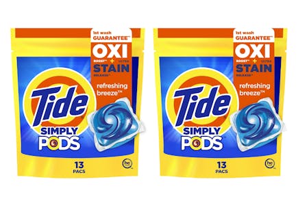 2 Tide Simply Detergent Pods