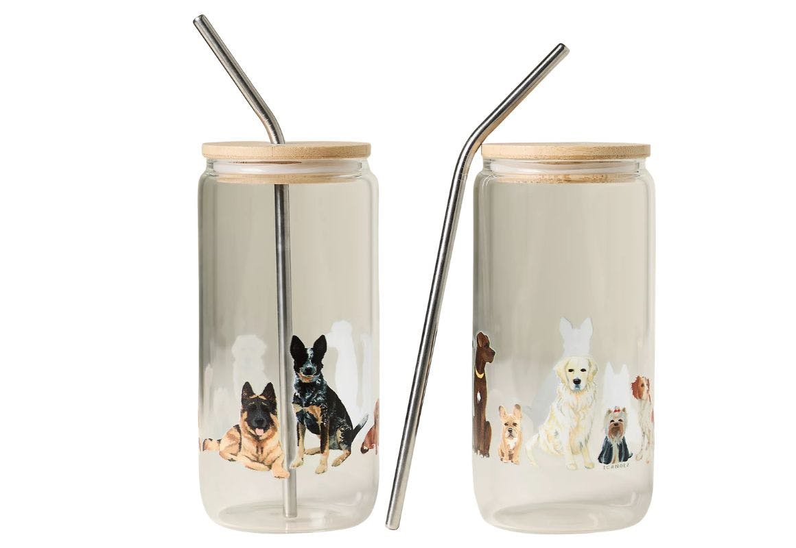Dog Icon Glass Tumbler