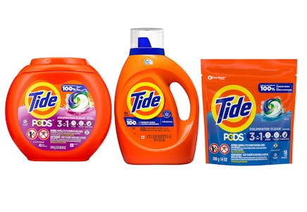 2 Tide Pods + 1 Detergent