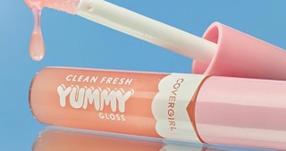 a pink lip gloss tube