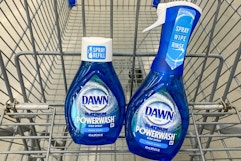 dawn powerwash dish spray and refill in a shopping cart