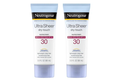 2 Neutrogena Ultra Sheer Sunscreens