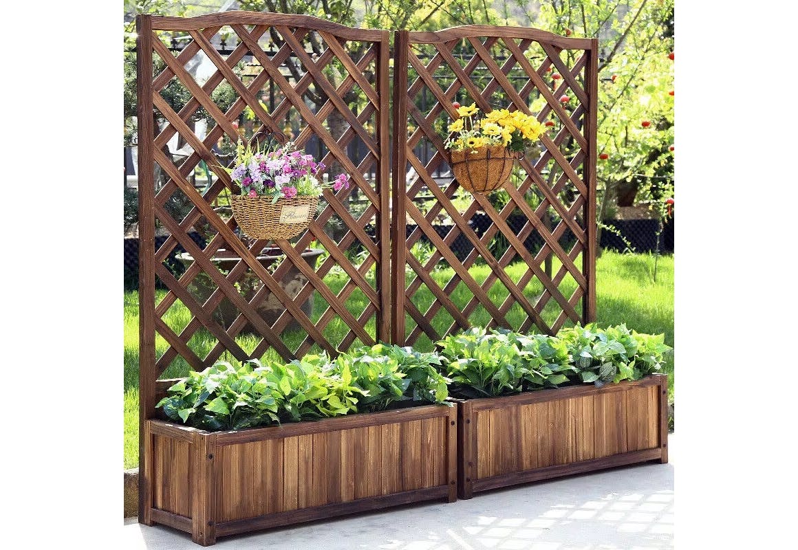 Raised Garden Bed Trellis Planter
