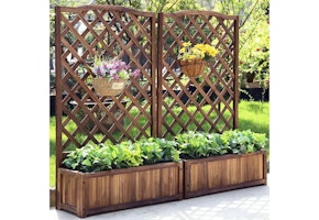 Raised Garden Bed Trellis Planter