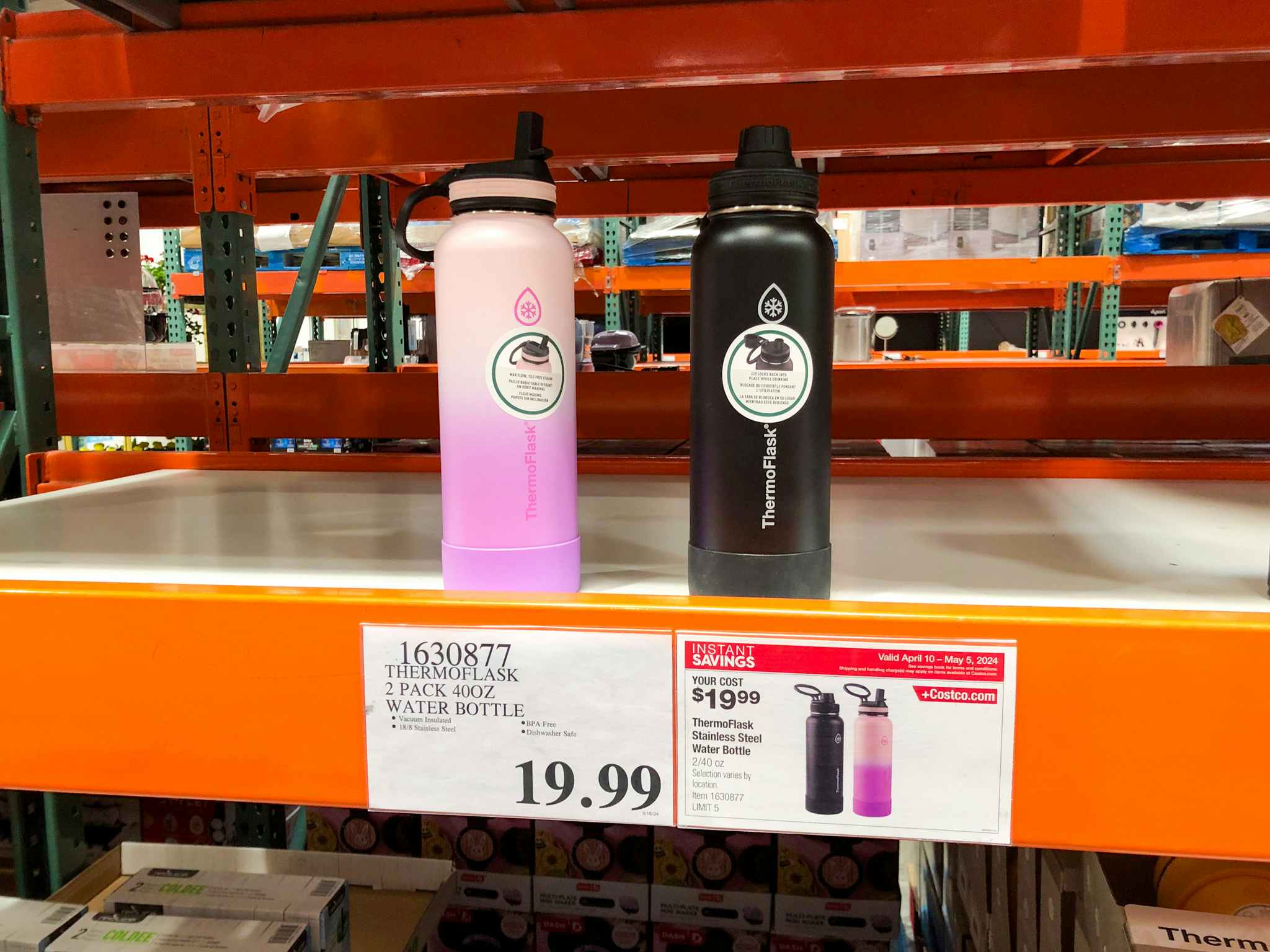 costco thermoflask 40 oz stainless steel bottles 2 pack