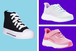 3 different styles of toddler/little kids sneakers