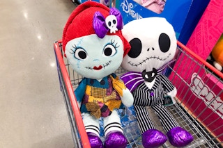 costco jumbo disney plush jack and sally in cart