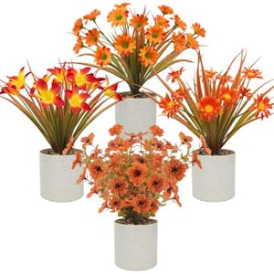 4 Artificial Fall Potted Plants