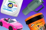 All Laundry Detergent, Stanley tumbler, Barbie convertible car, Armor All car care kit