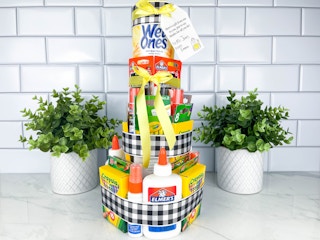 a diy supply cake teacher gift