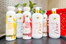6 dove body wash bottles together at target
