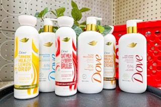 6 dove body wash bottles together at target