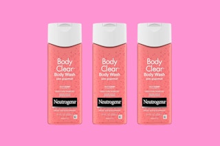 three bottles of pink body wash