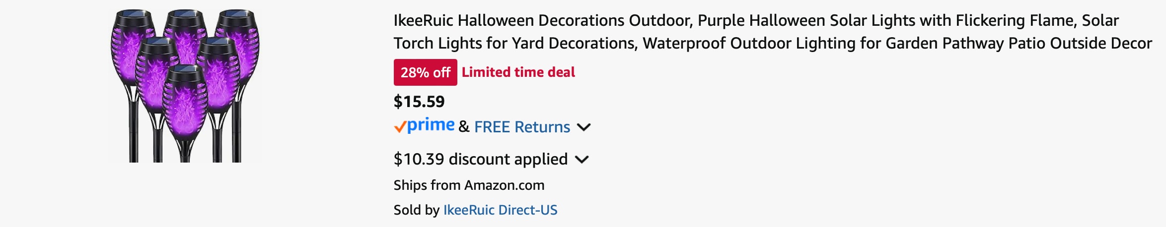 Amazon Halloween Solar Torch Lights 2025