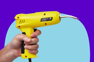 Close up shot of the Vevor Stick Welder being held up