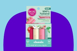 eos 100% Natural & Organic Lip Balm Sticks- Strawberry Sorbet, Vanilla Bean, Sweet Mint & Pomegranate Raspberry, 0.14 oz, 4-Pack