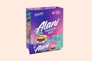 alani nu protein bars on a cream background