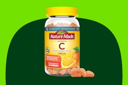 Nature Made Vitamin C bottle on green KCL template