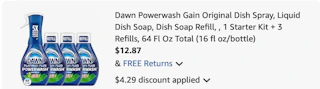 Dawn powerwash Amazon receipt